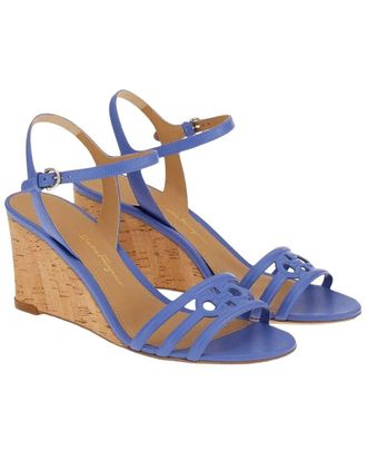 Ferragamo Gancini Leather Wedge Sandal