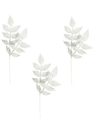 Creative Displays Inc. Set Of 3 Glitter Holiday Leaf Spray