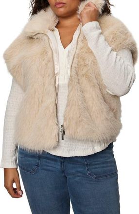 Sanctuary Silky Faux Fur Vest in Almond White at Nordstrom, Size 3 X