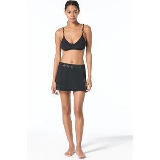 Michael Kors Oval Link Crepe Solids Coverup Skirt in Black at Nordstrom, Size X-Small