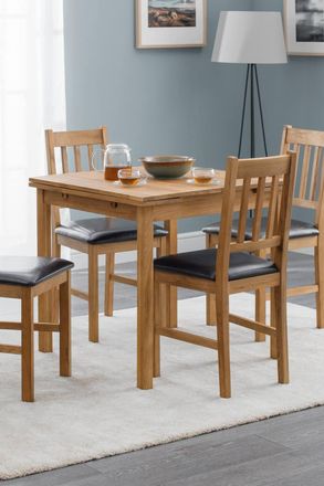 Julian Bowen Coxmoor Square to Rectangular Extending 4 Seater Dining Table in Light Oak