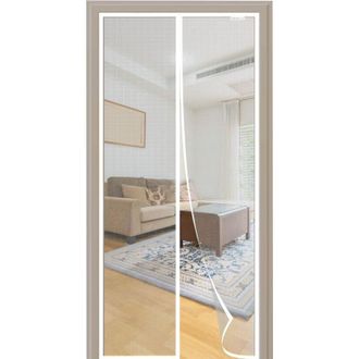 OEM Mosquitera Magn&eacute;tica Para Ventanas Francesas De 120 X 220 Cm, Modelo 2025, Antimosquitos, Sin Necesidad De Taladrar, Color Blanco