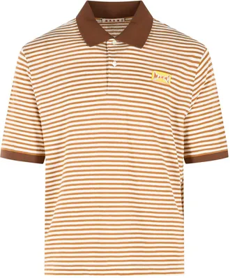 Marni Two-Tone Linen Blend Polo Shirt