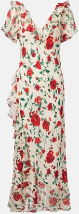 Rixo Abito Clementina in seta cr&ecirc;pe de chine