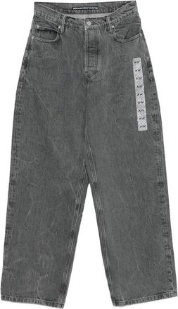 Alexander Wang Jeans met kristalversiering - Dames - Jeans - Grijs - Maat: W30 Katoen