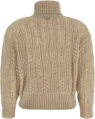 Agnona Openwork Cashmere-Silk Sweater - Beige