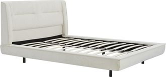 Vente-Unique Cama 160 x 200 cm - Tejido boucl&eacute; - Beige - ISYDE