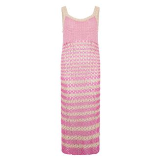 Red Valentino Knitted Dresses, female, Pink, Size: S Long Striped Summer Dress