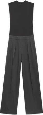 Mango Pinstripe Sleeveless Wide Leg Jumpsuit in Medium Heather Grey at Nordstrom Rack, Size X-Small