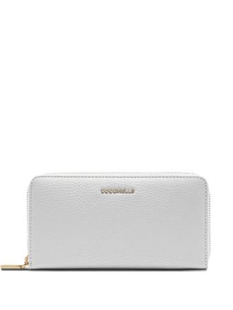 Coccinelle leather zip wallet - White