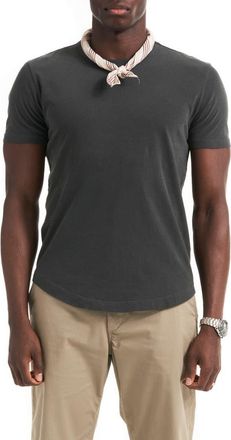 Buck Mason Curve Hem Cotton Slub T-Shirt in Coal at Nordstrom, Size Small