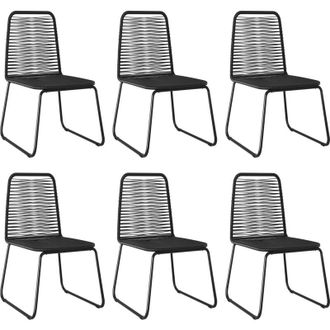 vidaXL Sillas De Jard&iacute;n 6 Pcs Vime Pe Negro