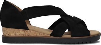 Gabor Schoenen, Dames, Zwart, 42 EU, Leer, Elegante Zwarte Sandalen Model 782