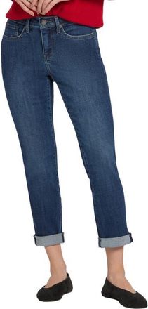 NYDJ Sheri Cuffed Straight Leg Jeans in Louvre Sapphire at Nordstrom, Size 10P