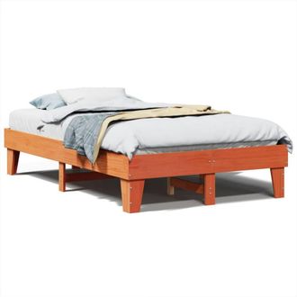 Berkfield Home Bed Frame without Mattress Wax Brown 135x190 cm Double Solid Wood Pine