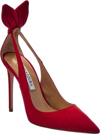 Aquazzura Bow Tie 105 Suede Pump