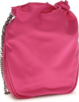 Roger Vivier Womens Bucket Bag Nano Pilgrim Fuchsia Satin Medium Silk