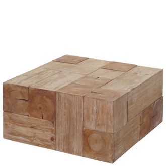 Hhg [nunca Usado] Mesa De Centro Hhg-769c, Mesa De Sal&oacute;n, Abeto Macizo R&uacute;stico Certificado Mvg 30x60x60cm