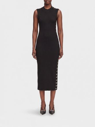 Karl Lagerfeld Off-the-Shoulder Ribbed Knit Maxi Sheath Dress