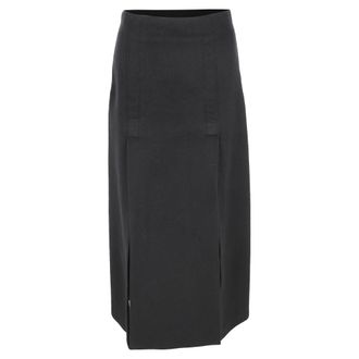 Proenza Schouler Straight Maxi Skirt with Slits in Black Wool