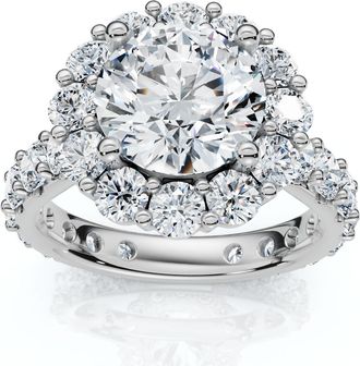 Pompeii3 Certified 4 1/2Ct Diane Diamond Engagement Ring 14k Gold or Platinum Lab Grown