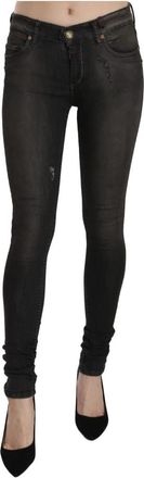 Plein Sud Jenius Low Waist Skinny Denim Broek - Dames - Skinny Jeans - Zwart - W28 - Denim - Jeans