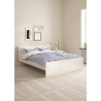 Dmora Dmora - Cama Doble Emilienne, Sommier Para Dormitorio, Estructura De Cama Por Habitaci&oacute;n, Estructura Del Sostenedor Del Colch&oacute;n, 207x166 H80 Cm, Blanc