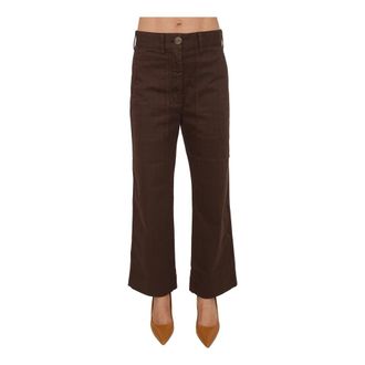 Etro Flared Jeans with Patch Pockets - female - Etro - Wide Trousers - Brown - W28 - Trousers