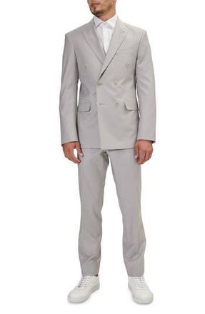 Ron Tomson Double Breasted Suit in Smoke at Nordstrom Rack, Size 48 Us / 58 Eu