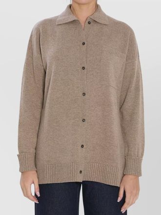 Max Mara cashmere ribbed crewneck cardigan