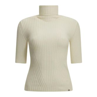 Herno Dolcevita a coste a maniche corte - - Knitwear - Donna - Bianco - M