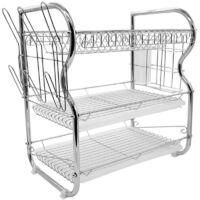 OEM Escurridor De Platos De 3 Niveles Con Bandeja De Acero Inoxidable, Rejilla Para Platos, Escurridor De Cubiertos, Cesta Para Platos, Almacenamiento De 