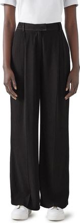 L.k. Bennett Kelsey Pleat Front Crepe Pants in Black at Nordstrom Rack, Size 12 Us / 16 Uk