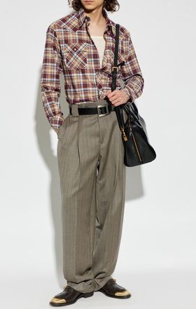 Versace Checked Pattern Shirt, Mens, Multicolour