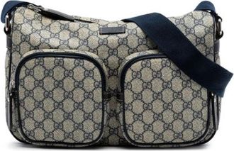 Gucci Pre-owned Vintage Canvas Crossbody Bag - Dames - Vintage Schoudertas - Beige - ONE Size - Leer - Vintage