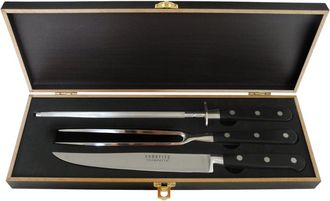 Richardson Sheffield Estuche de madera de 3 piezas para trinchar Acero inoxidable Negro