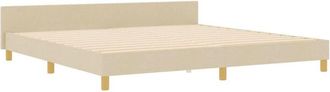 vidaXL Bed Frame with Headboard Cream 200 x 200 cm Fabric vidaXL