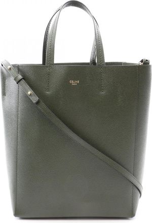 Celine Khaki Leather Handbag Tote Bag (Pre-Owned)