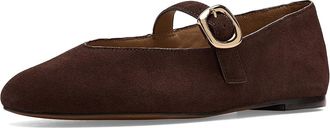 Madewell Remy Mary Jane - Puffy Buckle Suede Womens Dress Flat Shoes Chocolate Raisin : 10 M, Leather