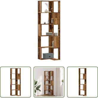 vidaXL Libreria a 5 ripiani - Libreria Angolare 5Ripiani Legno Vecchio 50x50x179 cm Legno
