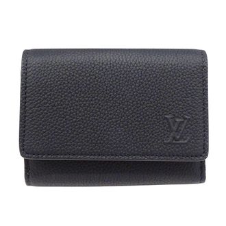 Louis Vuitton Black Noir Leather Wallet (Tri-Fold) (Pre-Owned)