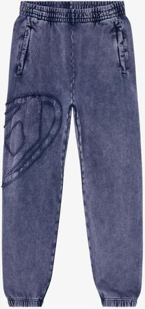 Diesel Katoenen joggingbroek met Oval D-patch - Heren - Broeken - Blauw - Maat: L Katoen