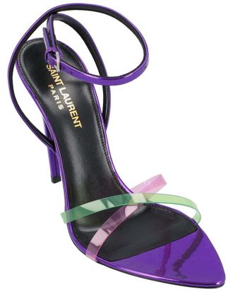 Saint Laurent Womens Calfskin Gippy Sandal (Authentic Pre-Loved)