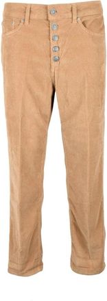 Dondup Katoenmix broek met smalle pijpen - Dames - Straight fit broeken - Beige - W29 - Katoen - Broeken