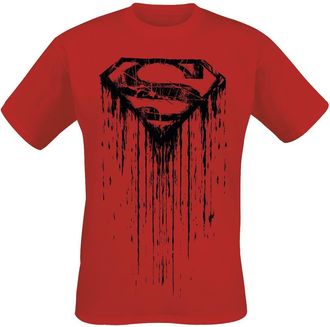 Superman Mens Dripping Short Sleeve T-Shirt, Cardinal Red, X-Large