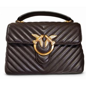 Pinko Love Lady Puff Mini - Dames - Handtassen - Bruin - ONE Size - Leer - Tassen