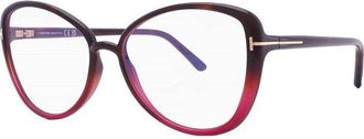 Tom Ford FT5907-B 055 Coloured Havana/Clear Blue Light Block 55mm