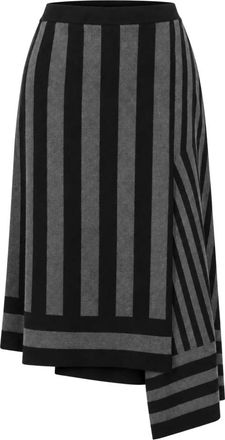 Akep Asymmetrische Rok - Dames - Midirokken - Grijs - M - Wol - Rokken