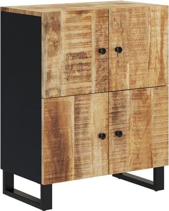 vidaXL Aparador con 4 puertas madera maciza de mango 60x33x75 cm vidaXL