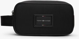 Tommy Hilfiger Mens Hilfiger Logo Textured Dopp Kit - Black